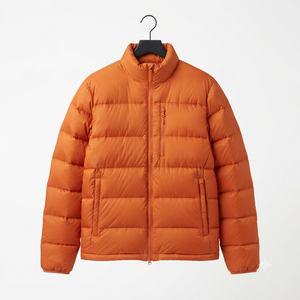 Veste matelassée légère pour homme, col montant, orange, en polyester, pour l'hiver, décontractée, pour l'extérieur, fermeture éclair, coupe classique - Product Image 1