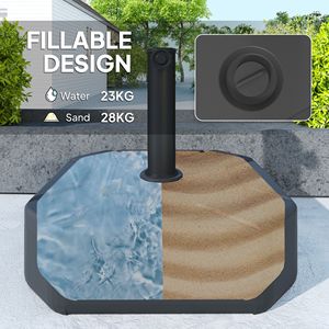 Base per Ombrellone da Esterno Quadrata Rinforzata, Supporto per Ombrellone da Giardino Riempibile fino a 25 kg, Impermeabile - Product Image 4