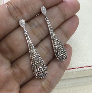 Pendientes colgantes de diamantes redondos para mujer, 1.25 quilates en total, engaste de púas, para uso diario, plata de ley 925, joyería de moda - Product Image 6