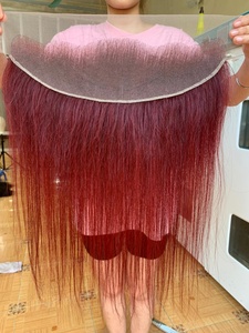 วิกผมแท้สีแดงตรงธรรมชาติ CDY แบบ HD Frontal Lace  พร้อมผมที่ถอนมาแล้ว  วิกผมหน้าผากแบบ HD Lace โปร่งใส  ผมเวียดนามแท้ - Product Image 3