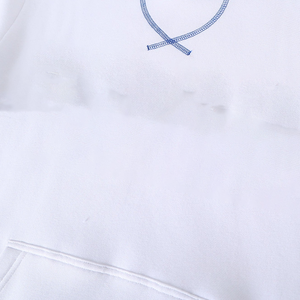 เสื้อสเวตเชิ้ตคอกลมผ้าฝ้ายลายทางสีขาว Zeta สำหรับชมรมนักเรียนหญิง ระบายอากาศได้ดี สไตล์สตรีทแวร์ สำหรับผู้ซื้อขายส่งเพื่อการผลิตแบบ OEM - Product Image 6
