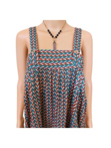 Vestido Midi Bohemio de Verano para Mujer, Exclusivo en Línea, Estampado Ecológico, Tirantes Finos, Transpirable, Viscosa de Alta Calidad, Informal - Product Image 3