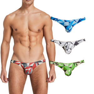 Factory <b>Custom</b> Men Sportswear Sexy Briefs Low Rise Spandex Knitted Underwear Beachwear Swimwear Print Quick Dry Waist Logo - Product Image 1