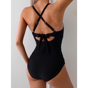 Women's One Piece Swimsuit <b>Tummy</b> <b>Control</b> Halter Bathing Suit Ruched Slimming Swimwear Beachwear for Women USA - Product Image 5