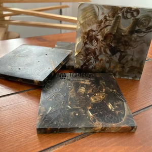 Premium Resin Coasters Modern Handmade Drink Coaster <b>Set</b> 4X4 Inches <b>Square</b> Luxury Style Available in Different Colors Tradebyd - Product Image 2