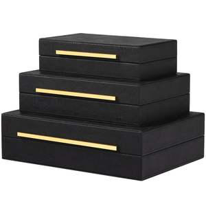 Caja de Joyería Moderna de Resina Negra y Dorada para Sala de Estar - Product Image 2