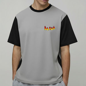 Camiseta de hip hop para hombre, de algodón 100%, antiarrugas, transpirable, ecológica, con logo personalizado, de dos tonos, estilo pesado, a la última moda 2026 - Product Image 6