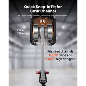 Ensemble de roulettes pour chariot à 8 roues, 4 pièces, capacité de charge de 3000 lb, double roulement, 1 5/8" de large x 1 5/8" de haut - Product Image 2