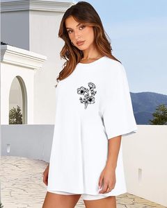 <b>Women's</b> <b>White</b> V-neck Regular Fit Short Sleeve Cotton Canvas Eco-Friendly Casual Spring Summer <b>T</b>-<b>Shirt</b> - Product Image 6