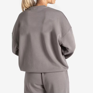 Ensemble de survêtement léger 2 pièces pour femme, personnalisé, en molleton 100% coton, brodé, style streetwear et sportswear, OEM - Product Image 5