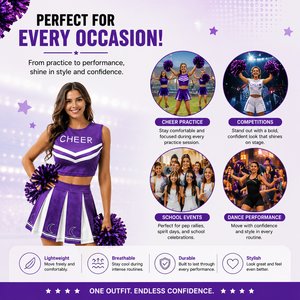 Women Cheerleaders Costume Cosplay Set Adult Football Halloween Dress Custom Logo Rhinestone <b>Sequin</b> Design Polyester/Cotton - Product Image 3