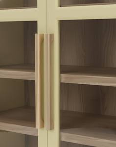 ตู้โชว์ทรงสี่เหลี่ยม ทำจากไม้ยางพารา ไม้เอ็มดีเอฟ และวีเนียร์ไม้โอ๊ค ตู้เก็บของห้องนั่งเล่นแบบ 4 ช่องที่เป็นมิตรกับสิ่งแวดล้อม - Product Image 6