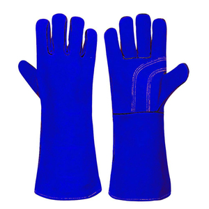 Gants en cuir longs jusqu'au poignet, élastiques, style uni, usage quotidien, hiver, gris avec bordure rouge - Product Image 5