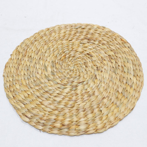 Set de table rond en jacinthe d'eau tressée, fait main, naturel, style Wabi-Sabi - Product Image 2