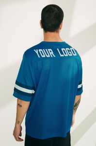 Wholesale Custom Boxy Mesh <b>V</b> <b>Neck</b> American Football Jersey Sublimation Team Wear OEM ODM Men's Plus Size Retro Cropped <b>T</b>-<b>Shirts</b> - Product Image 2