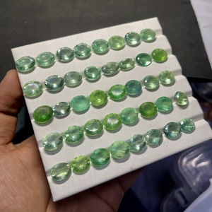 Piedras preciosas facetadas de fluorita verde en forma ovalada para la fabricación de joyería, precio al por mayor. - Product Image 2
