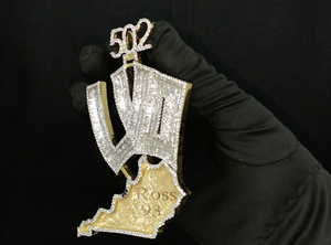 Collar de Hip Hop con Colgante de Mapa de Estado Personalizado con Número, Estilo Iced Out, Micro Pavé, Joyería Bling, Regalo de Estilo Impresionante - Product Image 3