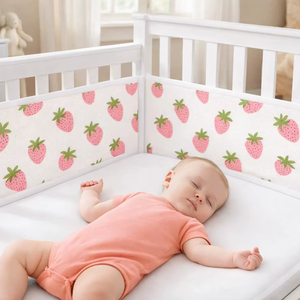 100% Organic Cotton Customizable Mesh Crib Liner Breathable Safe Baby Bedding Soft Adjustable Crib Protector - Product Image 1