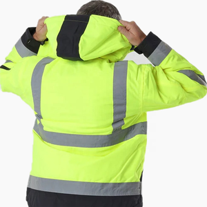 Veste de travail hivernale robuste, haute visibilité, coupe-vent, vêtements d'extérieur réfléchissants - Product Image 3