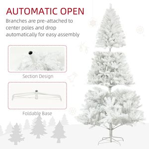 Albero di Natale Artificiale Non Illuminato Alto 1,8 m con 1000 Punte di Rami, Base in Acciaio ad Apertura Automatica per Decorazioni Natalizie Casa e Ufficio - Product Image 5