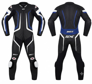 Traje de Carreras Personalizado para Hombre en Cuero Vacuno/Canguro, Mono de Una Pieza con Armadura de Nivel 2 CE, Hecho a Medida, Protección OEM - Product Image 1