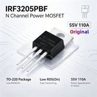 Transistors d'origine IRF3205 IRF3205PBF MOSFET de puissance à canal N 55V 110A à 220V à faible RDS pour transistors à commutation rapide IC