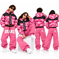 Ensemble de survêtement 2 pièces pour enfants, veste matelassée et pantalon, rose camouflage, hiver, garçons et filles, à capuche, chaud, streetwear, OEM
