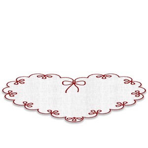 แผ่นรองจานรูปหัวใจปักลายดอกไม้ทันสมัย ผ้าฝ้าย 100% สำหรับวันวาเลนไทน์ บ้าน งานแต่งงาน - Product Image 5