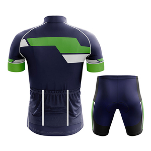 Ensemble de vêtements de cyclisme personnalisés avec impression par sublimation intégrale, maillots, vestes avec fermeture éclair et shorts de compression - Product Image 2