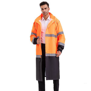 Veste de randonnée longue imperméable pour homme avec bandes réfléchissantes, manteau à capuche pour l'hiver et les activités de plein air - Product Image 5