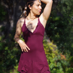 Vestido de viscosa con tirantes en la espalda, asimétrico, con encaje, estilo steampunk, fluido, estilo hada, bohemio, para festivales, de verano, para mujer - Product Image 1