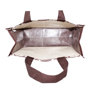 Bolsa de Compras de Lona Impermeable Laminada, Ecológica, con Impresión Personalizada, Forma Cuadrada, con Asa de Color - Product Image 6
