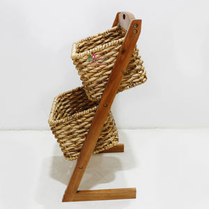 Artex Dong Thap Vietnam Handmade Seagrass & <b>Water</b> <b>Hyacinth</b> <b>Baskets</b> Storage Rack Shelving Organizer - Product Image 3