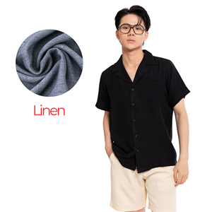 Chemise Homme Vintage en Lin/Coton Imprimé Séchage Rapide Manches Courtes Services OEM Vente en Gros Personnalisée Tissée par Détection de l'Aiguille - Product Image 3