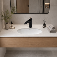 Robinet de lavabo minimaliste en laiton finition chromée, monocommande à capteur tactile, à poser, mitigeur compact pour vasque, débit d'eau fluide