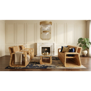 Ensemble de canapés en bois moderne, design mid-century, surface polie, meubles de salon, matériau écologique - Product Image 3
