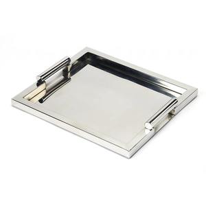 Craft Emporium Exports LCa-260 Bandeja de Servir Rectangular Moderna de Metal Decorativa con Asas, Diseño Art Deco con Patrón de Naturaleza Muerta - Product Image 1