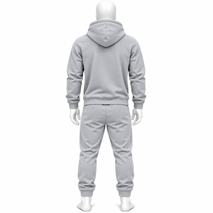 Ensemble de survêtement décontracté en coton 100% de haute qualité, avec broderie de logo délavée à l'acide, manches longues surdimensionnées et pantalon de survêtement uni - Product Image 6