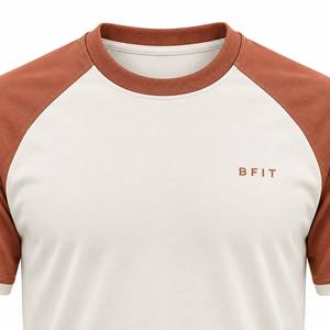 Premium <b>Men</b>’s Ivory Cinnamon <b>Raglan</b> <b>T</b> <b>Shirt</b> Short Sleeve Crew Neck Custom Sportswear Gym Top - Product Image 2