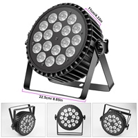 4 projecteurs LED Slim Par 200W RGB+UV18X10W avec contrôle DMX512 pour DJ, soirées et discothèques, livrés avec flight case