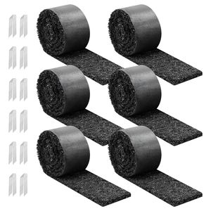 6 Rotoli di Tappeto Pacciamante in Gomma Riciclata da 120 x 4,5 Pollici, Effetto Naturale, Barriera per Fiori, Bordo Permanente per Pacciamatura, Forniture da Giardino - Product Image 1