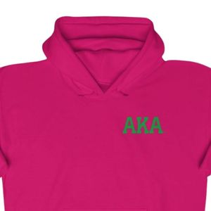 เสื้อฮู้ดสีดำ พิมพ์ลายตราสัญลักษณ์สีเขียว ผ้าฟลีซ แบบสวมหัว ยูนิเซ็กซ์ เสื้อสเวตเชิ้ตชมรมกรีก รับผลิตแบบ OEM ODM ขายส่ง - Product Image 3