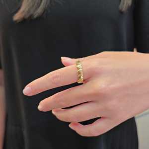 Heart Shape Plain Stackable Rings Statement Minimalist Luxury Wedding Bands Fine Jewelry Custom 10K 14K 18K Solid Gold Wholesale - Product Image 2