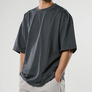 High Quality 240gsm Cotton Custom T Shirt for Men <b>Blank</b> Heavy <b>Weight</b> Oversized Premium T-Shirt with Custom Logo - Cotton Blend - Product Image 2