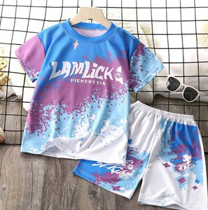 Ensemble sportif unisexe pour adultes, coupe-vent, écologique, respirant, polyester/coton, séchage rapide, t-shirt à manches courtes et short - Product Image 5