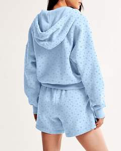 Sudadera con capucha corta con cremallera para mujer, de ajuste holgado, de forro polar, estilo Y2K, con estampado floral pequeño, tipo jersey, ropa estética para chicas, otoño - Product Image 5