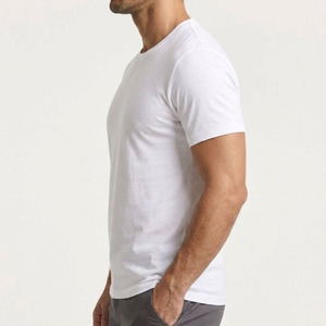 Custom Premium White Crewneck T-<b>shirt</b> High Quality Boxy Fit Plain Apparel Drop Shoulder Sustainable Organic Cotton Blank Tops - Product Image 5