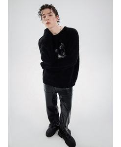 กางเกงยีนส์ผู้ชายเอวกลางทรง OEM ดีไซน์โดดเด่น สไตล์สตรีทแวร์ แต่งหนัง PU ทรงขาบาน ผลิตด้วยวิธีการทอผ้าแบบไม่ถักทอ สินค้าใหม่ล่าสุด - Product Image 2