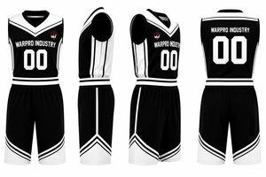 Personalized CourtEdge Basketball Uniform Set Custom Black White Sleeveless Jersey Shorts Team Sports Kit - Product Image 4