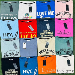 เสื้อยืดแบรนด์ดัง คละแบบ พร้อมส่ง แพ็คเสื้อยืดผ้าคอตตอนเจอร์ซีย์พิมพ์ลาย โรงงานผลิตโดยตรง ผู้ผลิตจากบังกลาเทศ - Product Image 3